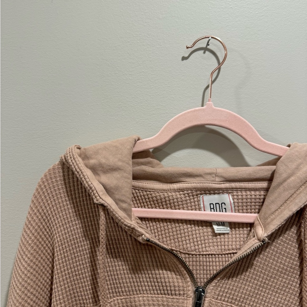 BDG Beige Waffle Knit Hoodie